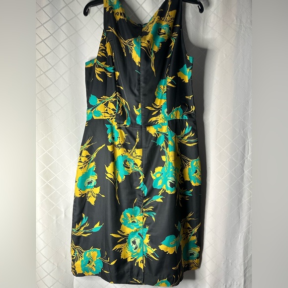 Beautiful Banana Republic Black Dress with Yellow and Teal Flowers, Size… - Picture 4 of 8